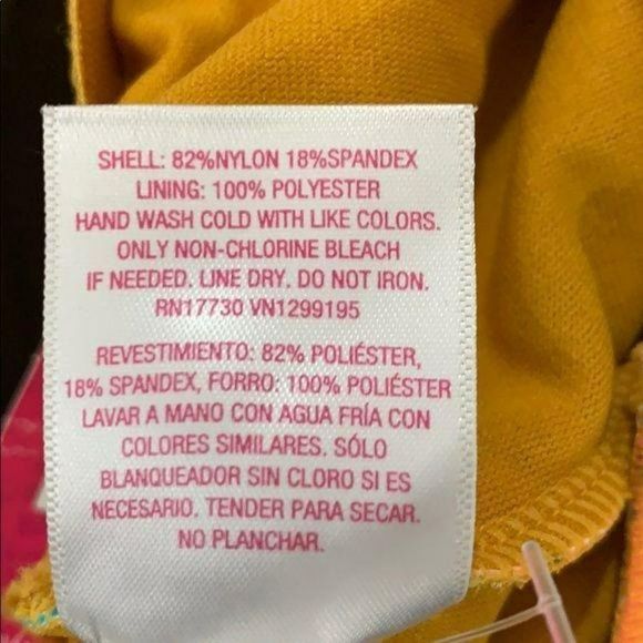 XHilaration Women's Mustard Floral One Piece Bathing Suit Swimwear Size Large - Picture 10 of 11